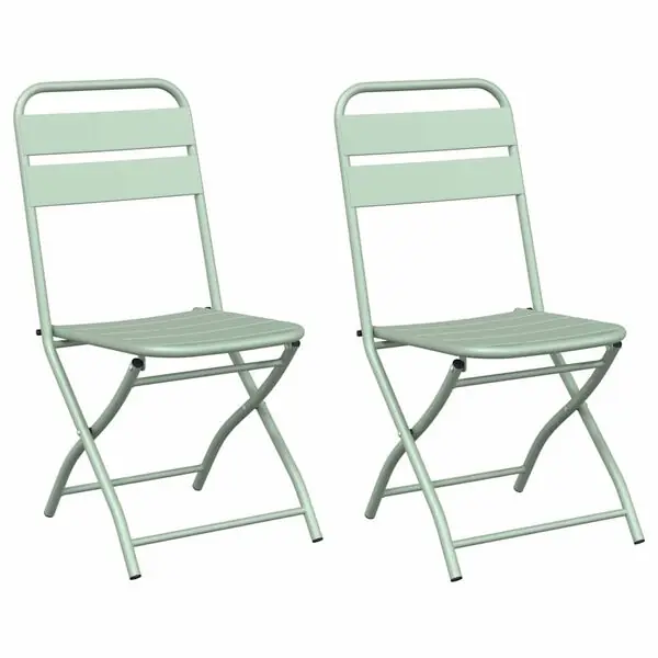Kampanj vidaXL Fällstol för trädgård 2 pcs Ljusmynta 42 x 52 x 82cm