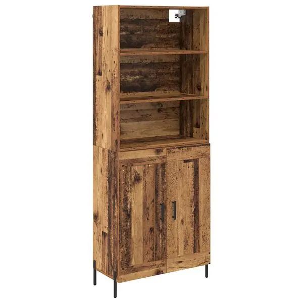 vidaXL Skåp Gammalt trä 69,5 x 32,5 x 180 cm Konstruerat trä Reapris