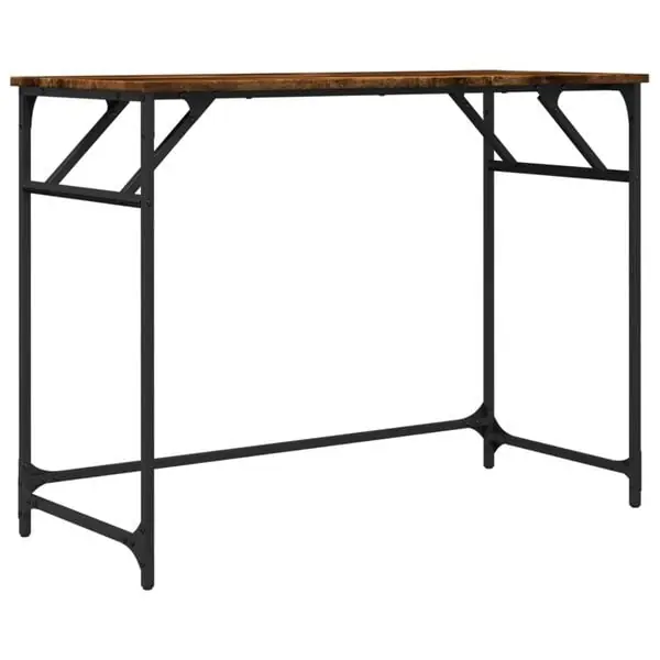Billigare vidaXL Skrivbord rökfärgad ek 100x45x76 cm trä pulverlackerat stål