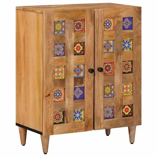 vidaXL Sideboard Naturfärg 60 x 33 x 75 cm Massivt mangoträ Beställ idag