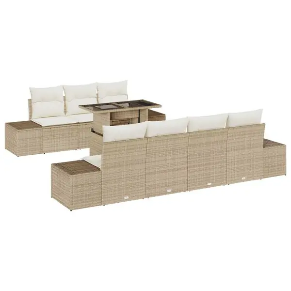 Populär vidaXL Trädgårdsoffset med kudde 8 pcs Beige och gräddfärgad